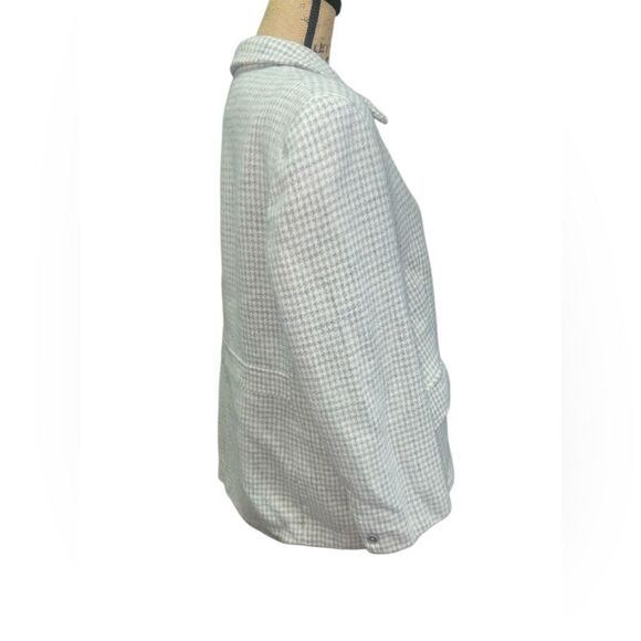 Lauren Ralph Lauren Grey White Houndstooth 100% Wool Blazer Jacket  XL READ‎ - Picture 4 of 8